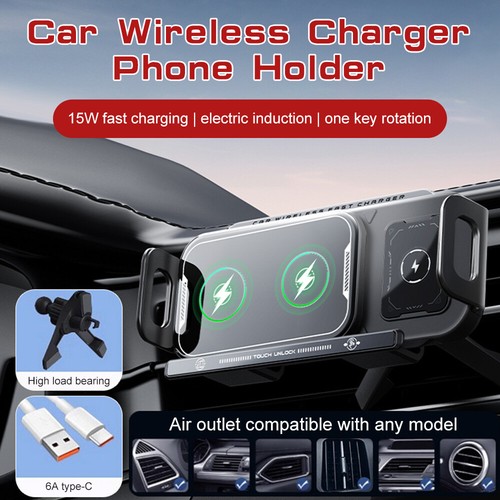Car Phone Tablet Holder Smart Induction Wireless Charging Car Air Vent - Picture 3 of 23