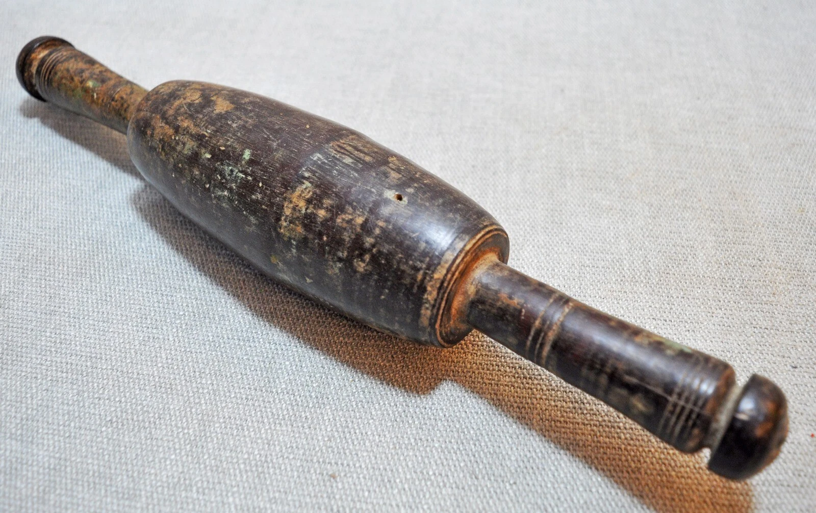 Original Old Antique Hand Carved Wooden Big Chapati Bread Rolling Pin Belan