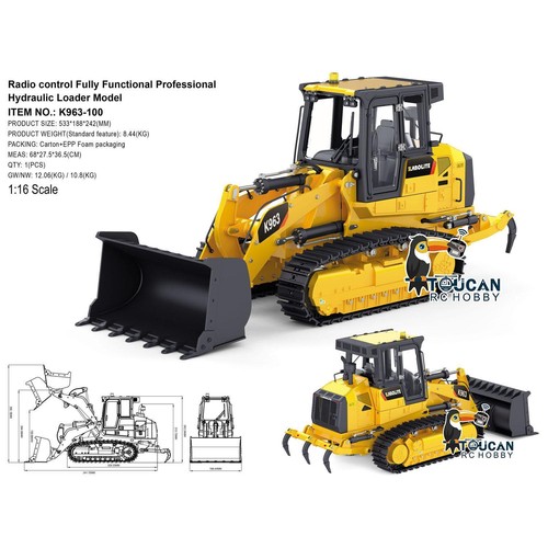German Bearing Kabolite K963 100 1:16 RTR Hydraulic RC Loader Construction Vehicles - Picture 7 of 24