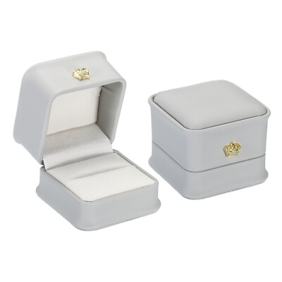 Samt Ringbox,2er Pack Hochzeitsringbox Vintage Schmuckhalter,Stil 4,Grau