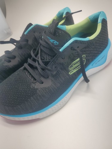 Skechers Womens Ultra Light Weight Sneaker Sz 10 Black & Blue Walking - Picture 7 of 9