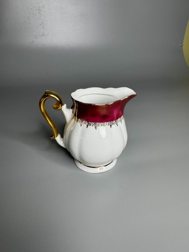 Yugoslavia vintage porcelain creamer milk jug god handle and trims kitchen decor - Picture 2 of 5