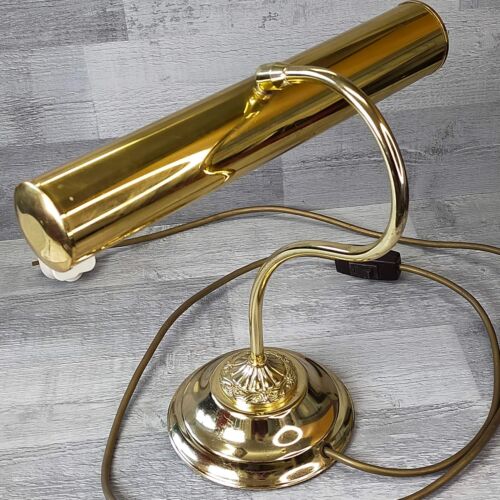 Vintage Brass Swan Neck Adjustable Desk, Bankers, Piano Lamp - Picture 4 of 13