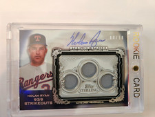 2020 Topps Sterling Strikes Relic Nolan Ryan Autograph GU LE 8/10