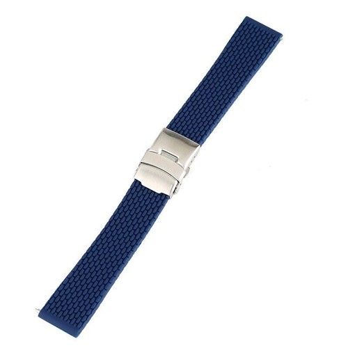 Red/Blue/White 18/20/22/24mm Rubber Watch Band Waterproof Bracelet Strap - Picture 4 of 12
