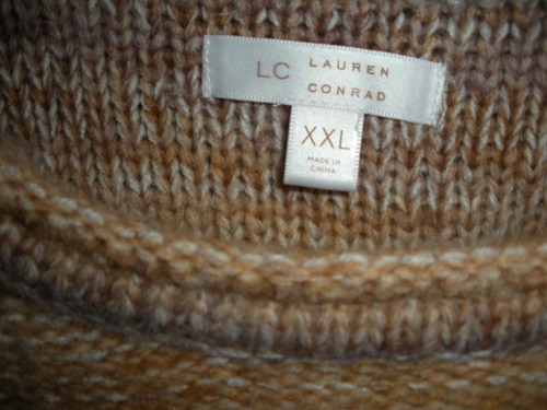 NWT SZ XXL LAUREN CONRAD MAUVE-OMBRE CREW NECK LONG SLEEVE SWEATER - Picture 3 of 5