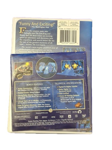 Rare BUNDLE! Walt Disney’s Atlantis The Lost Empire Dvd + Cd Rom Included!! - Picture 3 of 3