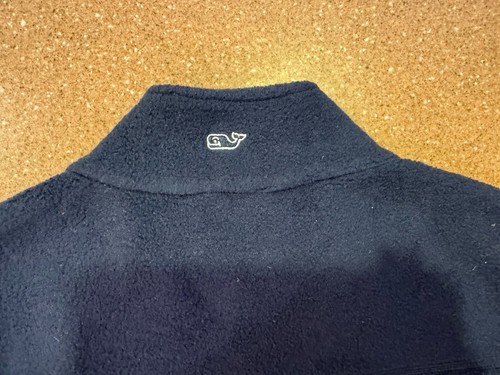Vineyard Vines Harbor Fleece Vest Navy Blue Whale Boys L 16 - Picture 9 of 9