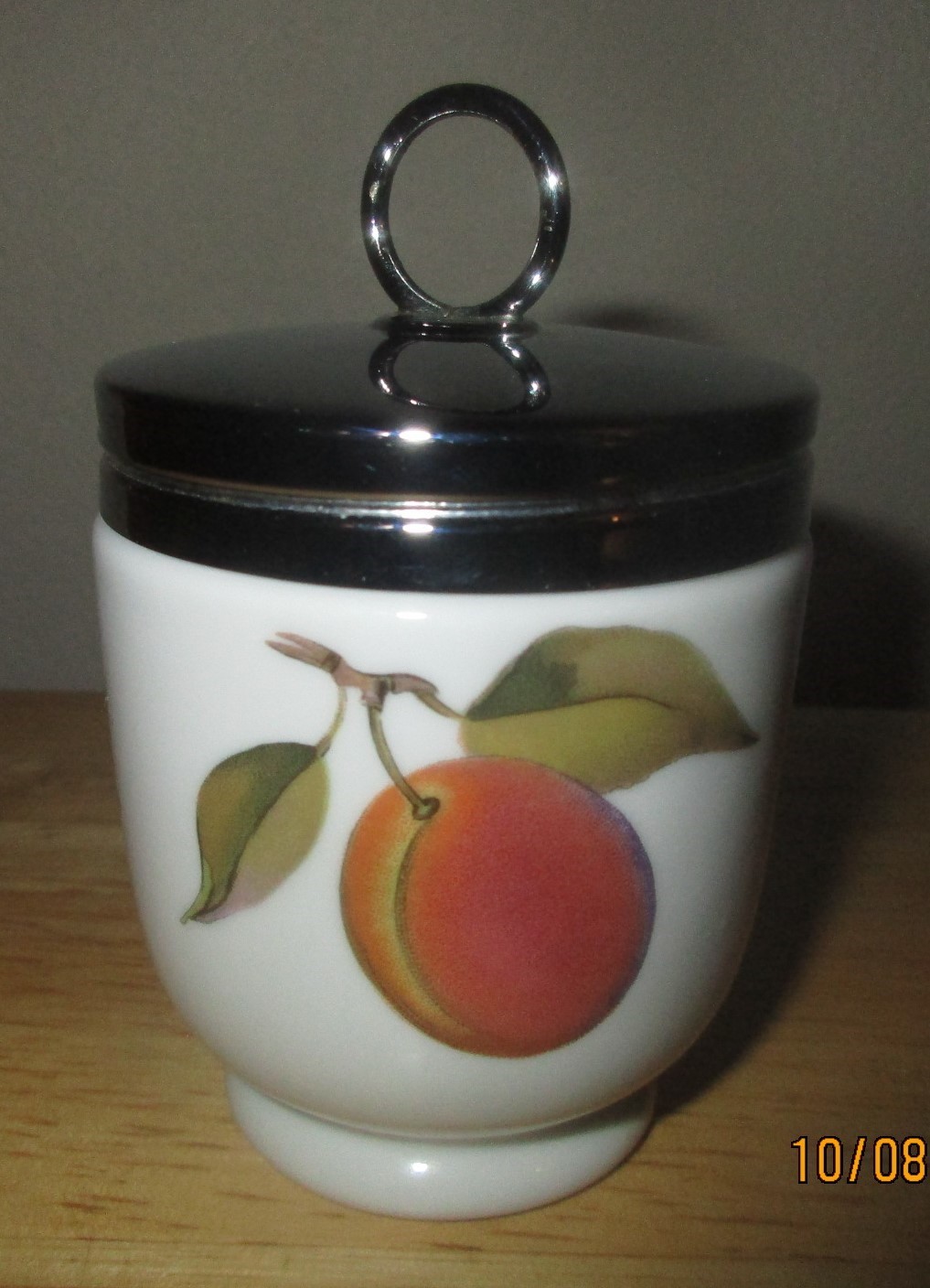 Royal Worcester Evesham Peach Currant Egg Coddler Porcelain Breakfast Set-image