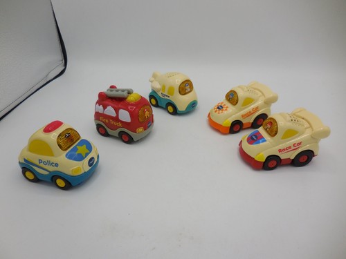 5 Vtech Go! Go! Smart Wheels Race Car Police Car Fire Truck Airplane - Picture 1 of 5