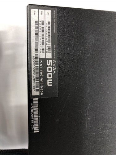 EVGA 500 W1 80Plus 500W Power Supply - 100-W1-0500-KR Used - Photo 3/5