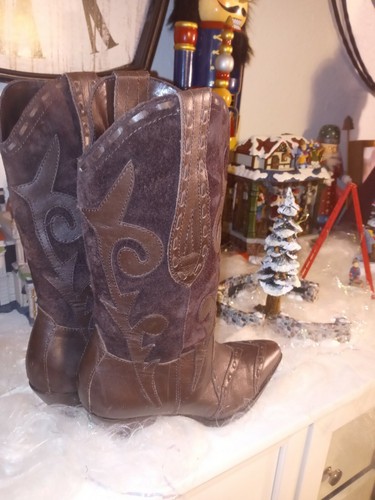 Bass Palomino Cowboy Boots Size 6 - Picture 9 of 11