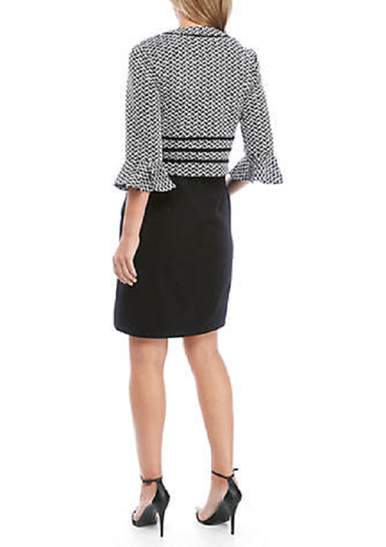 NEW PERCEPTION BLACK WHITE CAREER JACKET DRESS SIZE 12 SIZE 14 SIZE 16 $108 - Picture 2 of 3