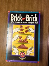 Vintage 1992 Brick by Brick Building Puzzle Game Binary Arts 60 Puzzles COMPLETE