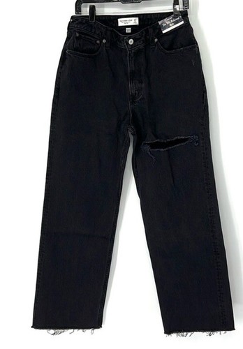 Abercrombie & Fitch 90’s relaxed Black jeans Size women’s 29 short Distressed