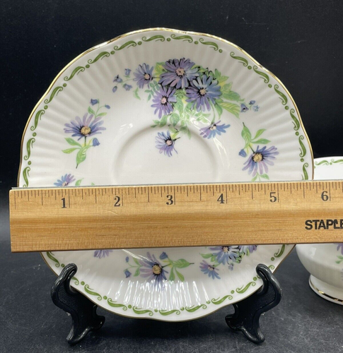 Tea Cup & SaucRosina Queen's Special Flowers - September - Blue Aster Fine China - Picture 17 of 18