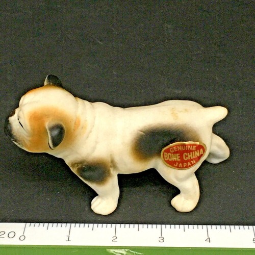 English Bulldog Puppy Bone China Miniature Japan Vintage Estate Dog Figurines - Picture 2 of 10