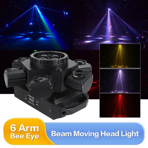 6 Arms Bee Eyes RGBW LED Moving Head Light DMX Laser DJ Effect Stage Light Disco - Picture 14 of 15