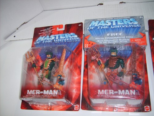 MER MAN VARIANTS HE MAN Masters of the Universe 200X MOTU 3 Figure Green Lot NEW - Picture 8 of 8