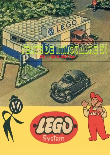 pub Lego avec la VW coccinelle  -  A 3 plastifié - Imagen 1 de 24