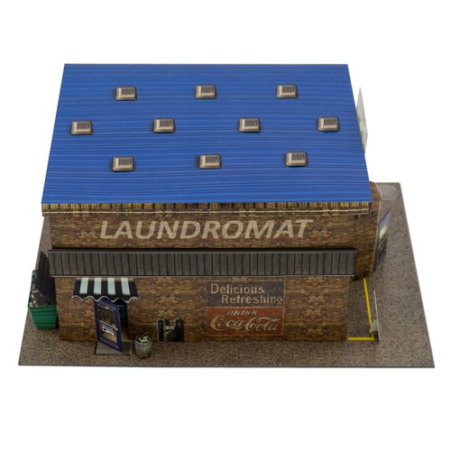 1/48 Slot Car O Scale Coin Laundry Laundromat Diorama Fits Lionel, Bachmann - Picture 3 of 5