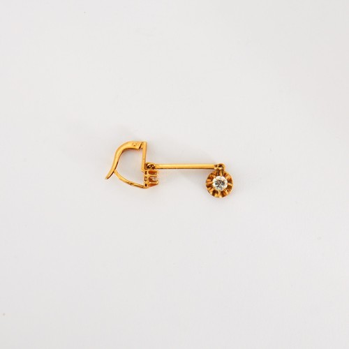 Boucles d'oreilles en Or Jaune 18 carats sertie de diamants naturels - Picture 4 of 6
