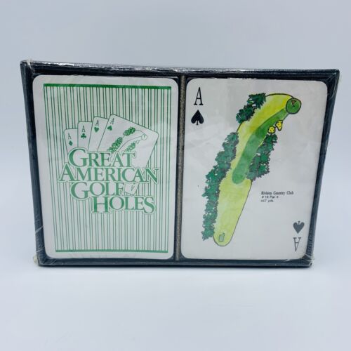 Vintage Playing Card Deck Lot 3 Packs Oversized Golf Courses & Aztec Advertising - Picture 2 of 12