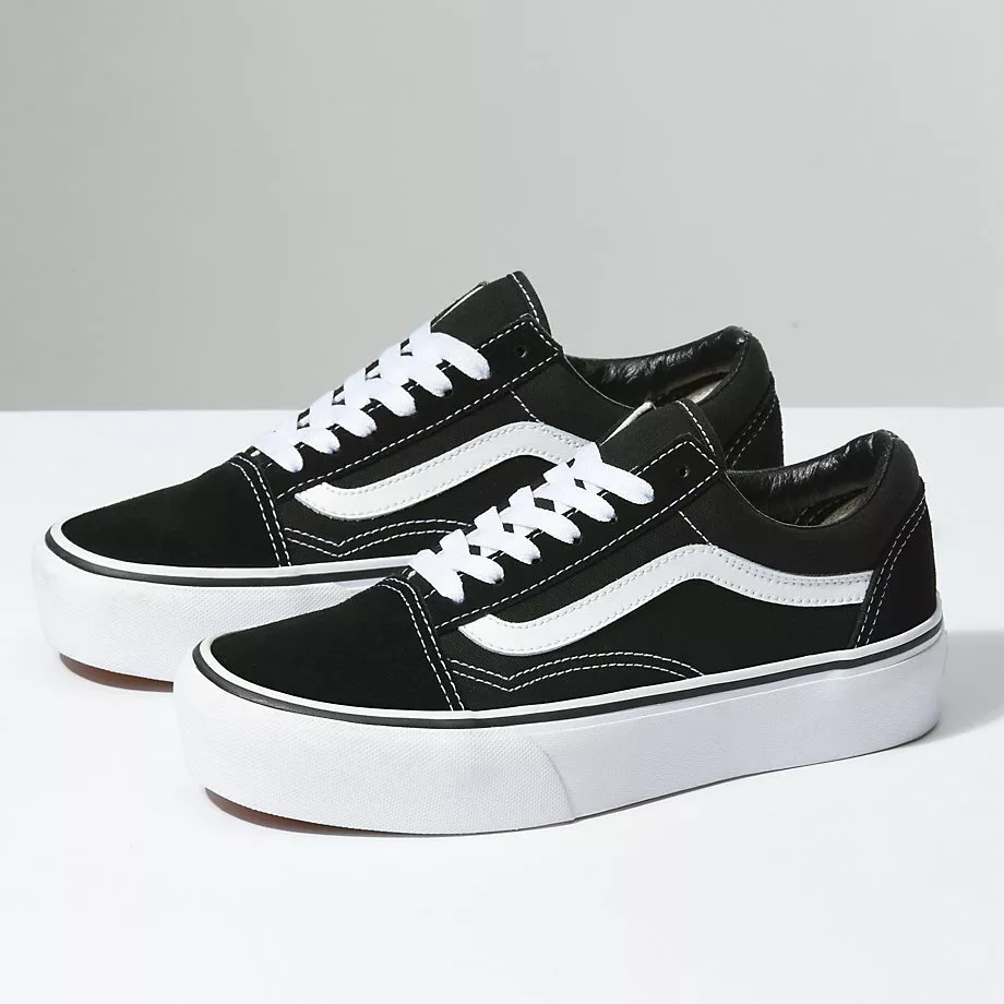 Vans Old Skool Platform Shoes Skate Sneakers Black White VN0A3B3UY28 US 4 11