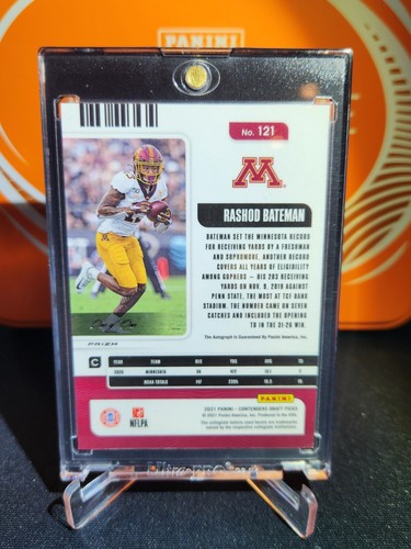 2021 Panini Contenders Draft Picks Rashod Bateman RC Gold Vinyl 1/1 - Auto - Picture 2 of 3