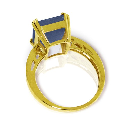 14K. SOLID GOLD RING WITH NATURAL DIAMONDS & SAPPHIRE - Picture 18 of 19