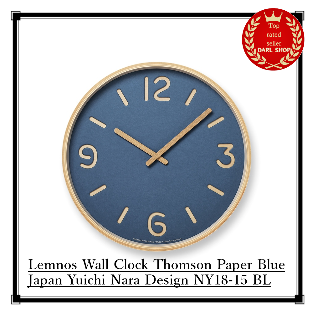 Lemnos Wall Clock Thomson Paper Blue Japan Yuichi Nara Design NY18