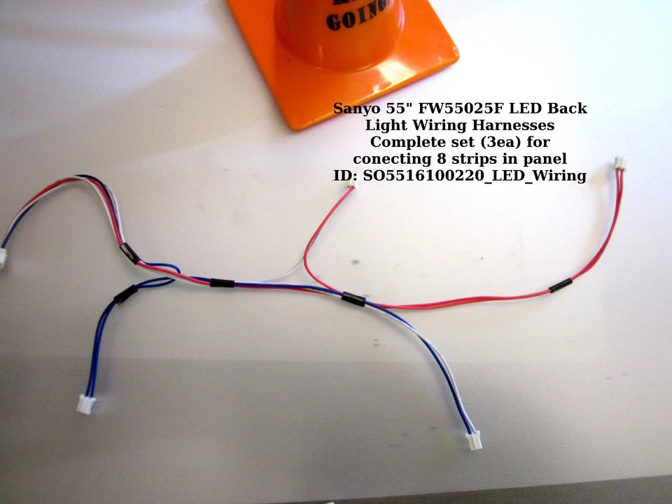 Juego completo de arneses de cableado de luz trasera LED Sanyo 55" FW55025F (3EA) para conectar Foto 2 de 4