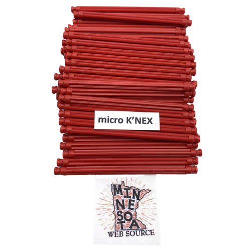 100 MICRO Knex Red Rods 2.4" - K'nex Small Tiny Mini Parts - Picture 1 of 2