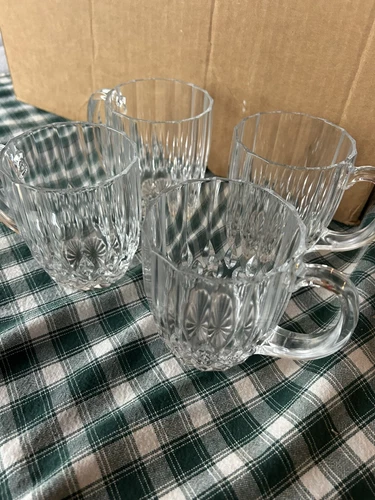 Vintage Paul Sebastin Cristal D'Arques Mugs Set Of Four, France