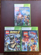 Xbox 360;LEGO The LEGO Movie Videogame, LEGO Batman 2, Harry Potter, w/Mans,VG