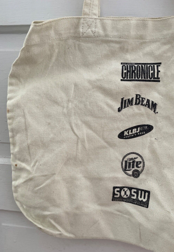 Vintage SXSW 2000's '02 Jon Langford Canvas Tote Bag Music The Unknown Cowboy - Picture 7 of 9
