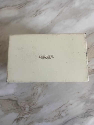 Vintage Merry Mushroom Recipe Box Metal Tin W/Index Cards Yellow/ Green - Picture 6 of 9