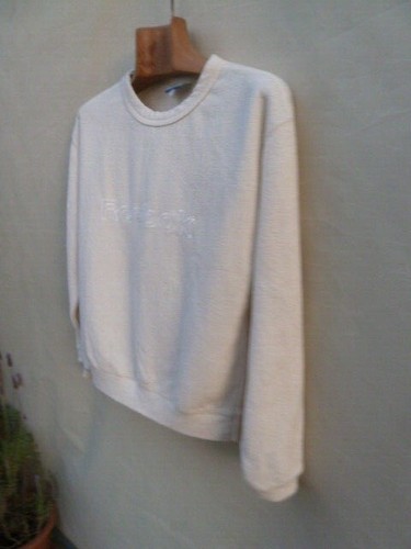 Reebok Vintage 90s Towelling Oversized Crew-neck sweatshirt women's Small Cream - Picture 4 of 12