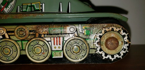 Vintage U S Army Ordnance Sherman Tank M-4 Tin Litho Bat Op Taiyo Japan 1960's - Picture 5 of 11