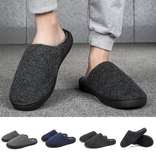 Men's House Warm Slippers Slip On Home Slipper Indoor Outdoor Unisex Flat New - Picture 1 of 24