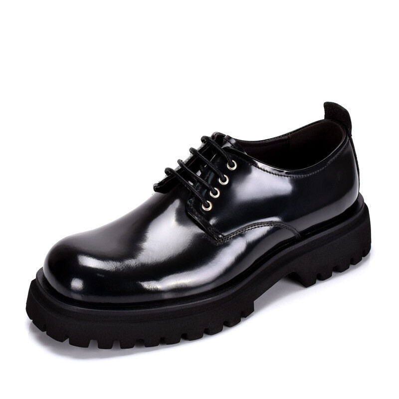 Mens Shoes Genuine Leather Patent Leather British Thick Sole