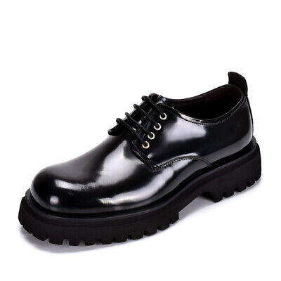 Mens Shoes Genuine Leather Patent Leather British Thick Sole