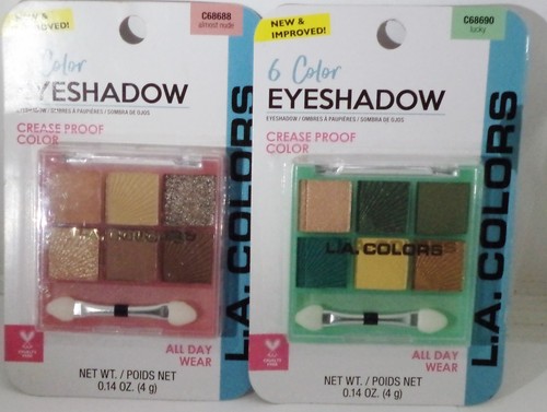 2 Types Of LA COLORS 6 Color Eye Shadow Palettes ALMOST NUDE #688 & LUCKY #690 - Picture 2 of 2