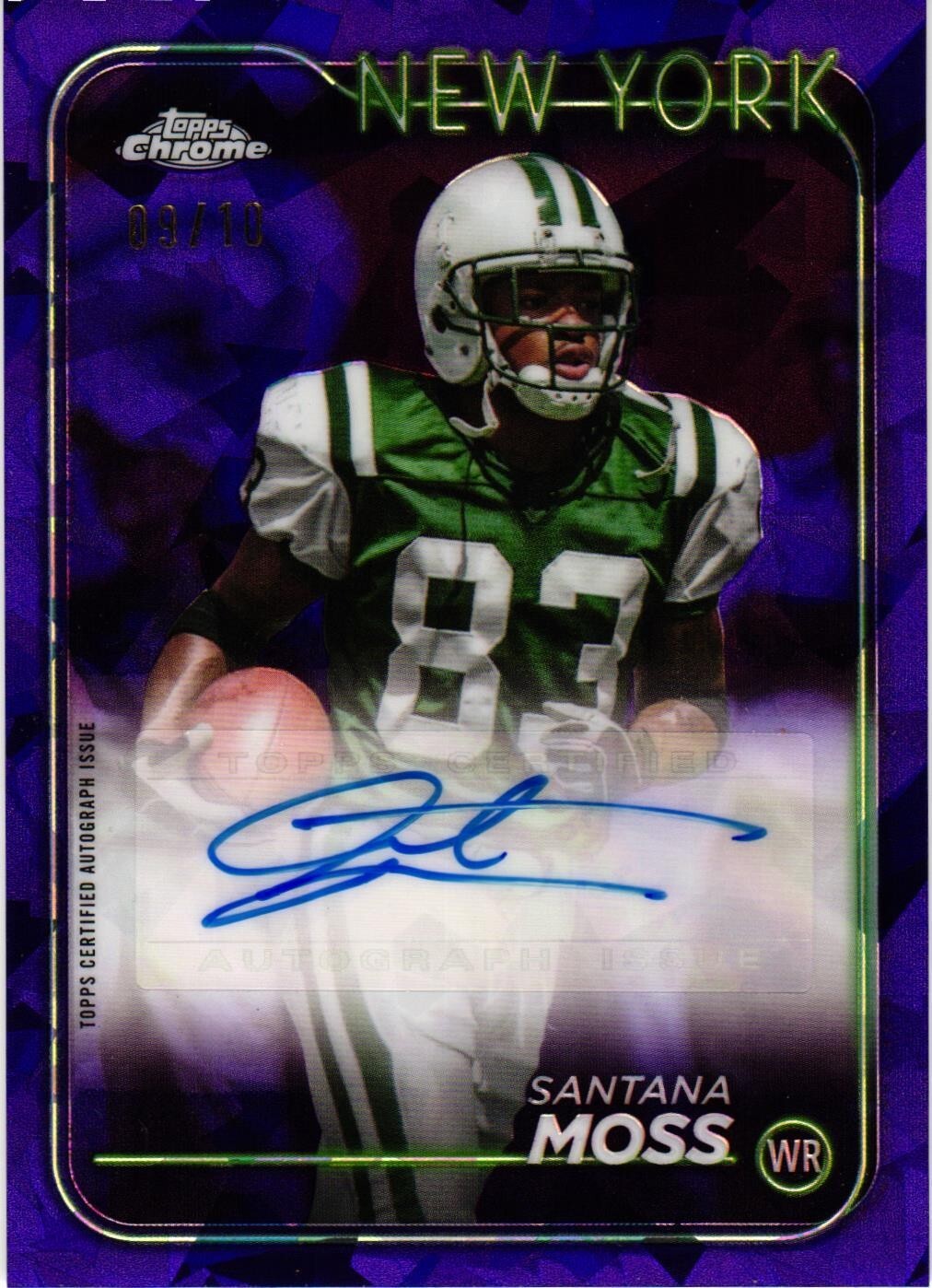 2024 Topps Chrome Sapphire SANTANA MOSS RC Purple Auto 9/10 New York Jets