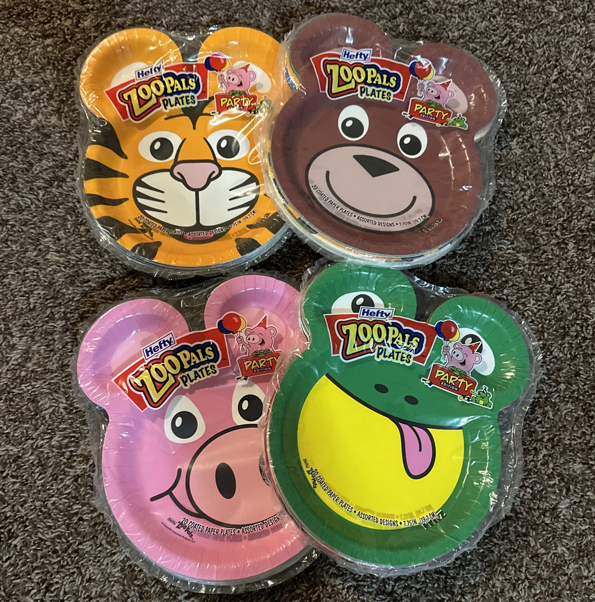 Hefty Zoo Pals Party Edition 2023 Paper Plates Kids Assorted Animal Designs  20CT