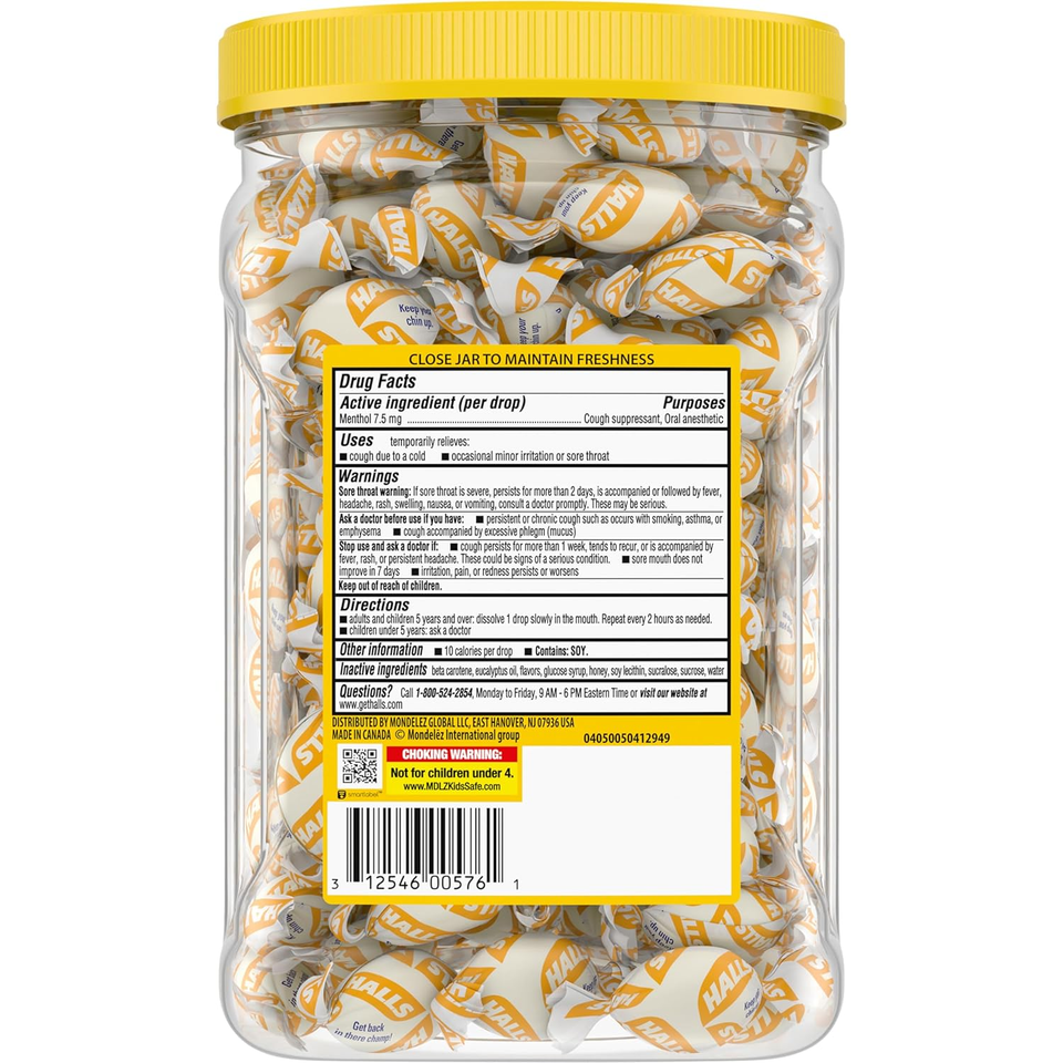 HALLS Relief Honey Lemon Cough Drops, Bulk Cough Drops, 250 Drops eBay