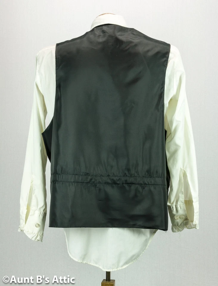 Colete masculino cinza e preto estampado costas inteiras estilo steampunk vitoriano 2XL - Imagem 2 de 2