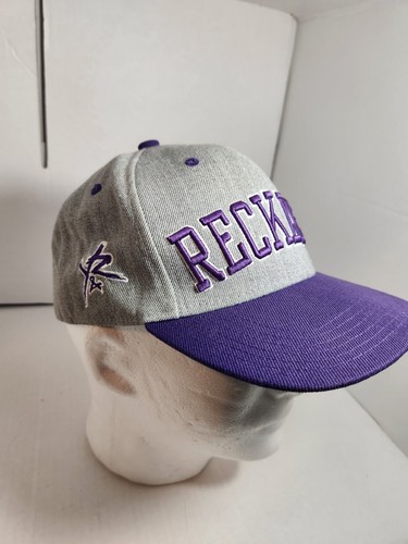 Young & Reckless Men's Purple And Grey Snapback Cap Hat Los Angeles Acrylic/Wool - Picture 2 of 7