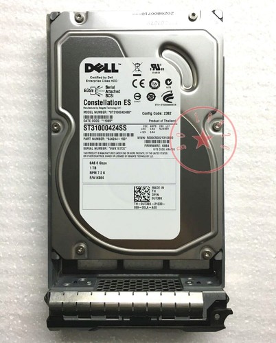 Dell 1TB 6G 7.2K 3.5" SAS U738K 0U738K HDD Hard Drive