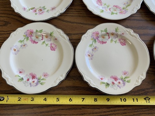 10 Vintage Homer Laughlin 6.5” Virginia Rose Dessert Bread Dish HLC China Plates - Picture 5 of 8